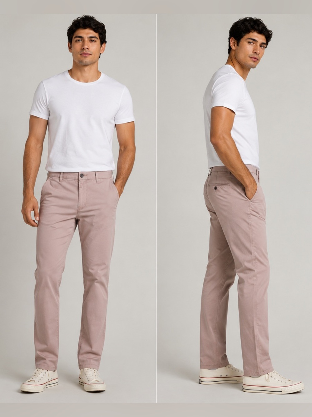 Men's Classic Straight Chino Pants - Light Grey